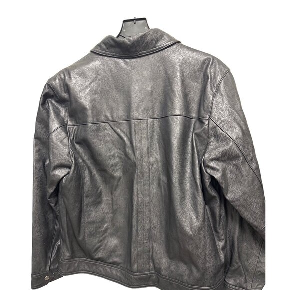 Roundtree & Yorke Men's Premium Leather Jacket Black Genuine Lambskin Size L - Picture 2 of 6